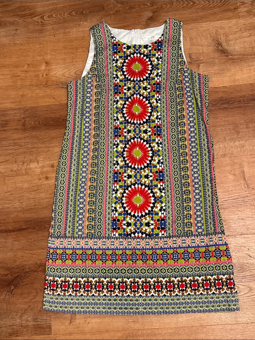 Bright Multicolor Geometric Shift Dress